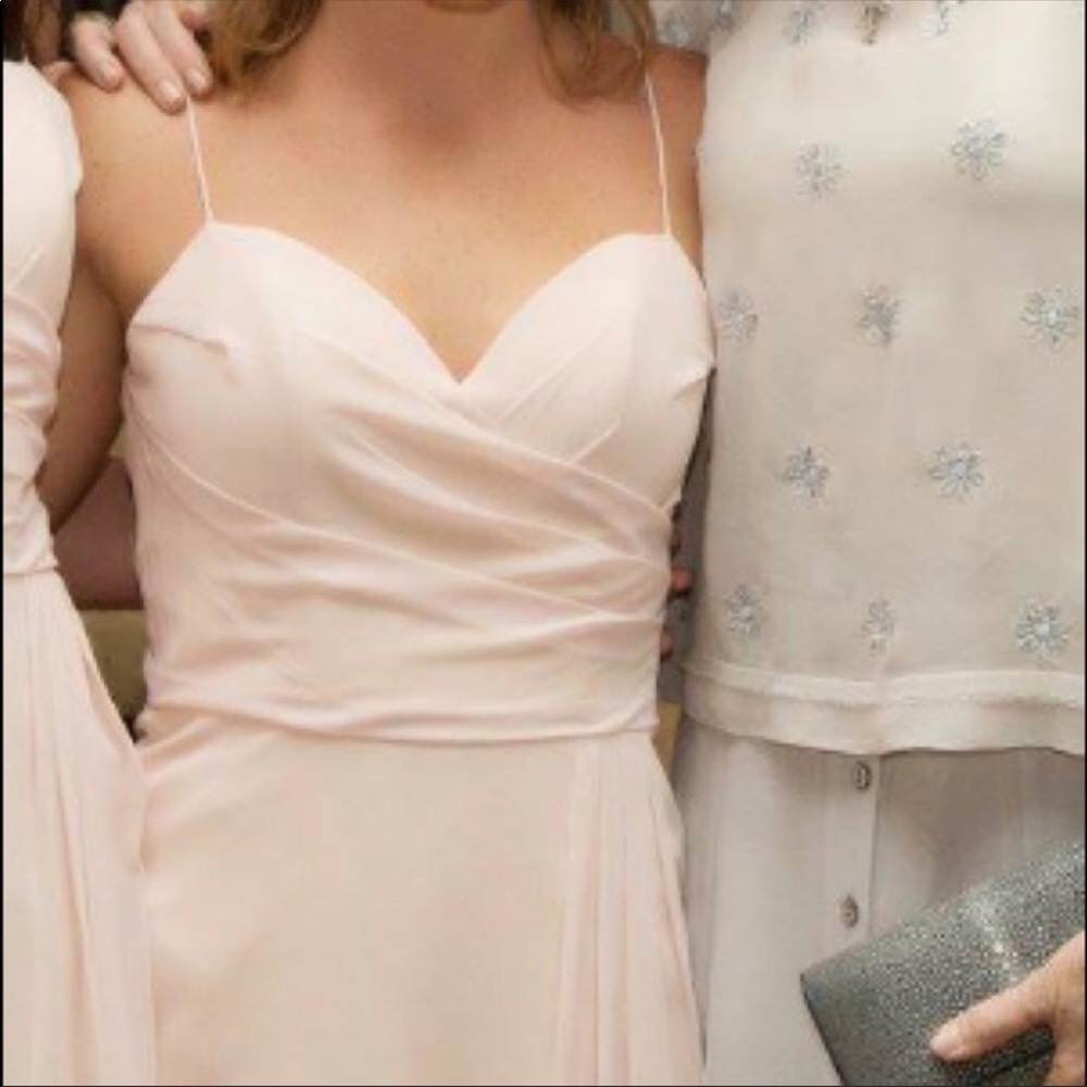 Hayley Paige Blush Chiffon bridesmaids dress